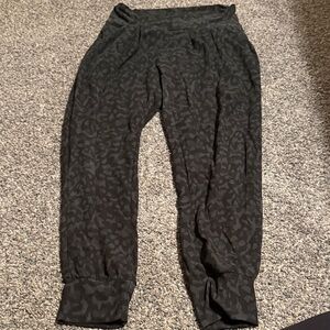 Chic Black Patterned Jogger Pants